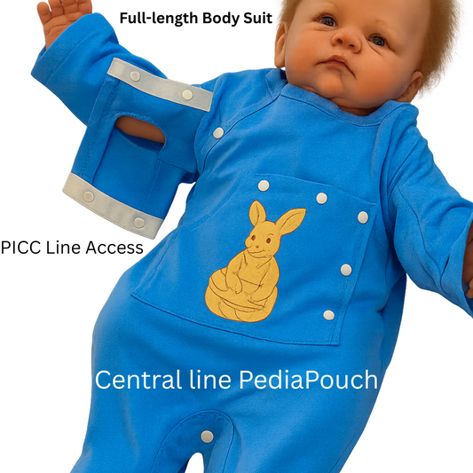 PediaPouch™ Bodysuit – Adaptive Hospital Bodysuit for Central Lines & PICC Lines Newborn to 5T
